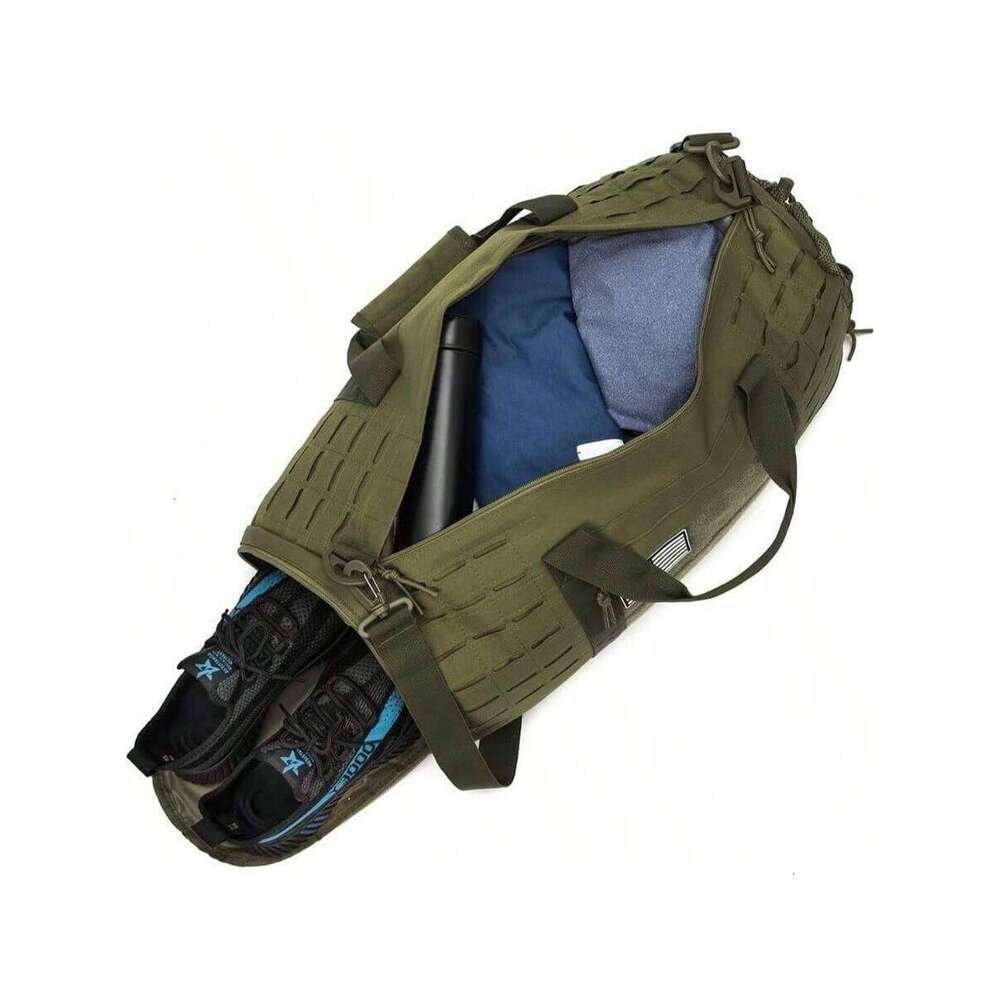 40L Tactical Duffle Bag Men Sport Gym Fiess Tote Travel Training Workout With Shoe Compartment Basketball Weekender