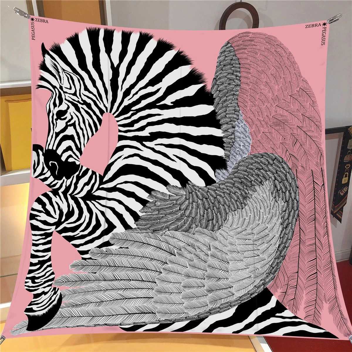 The Seasons Jungle Zebra Silk Luxury Square Scarves Wen Shl Decoration Hijab Scarf Foard Beach Sunscreen Bandana Y250918