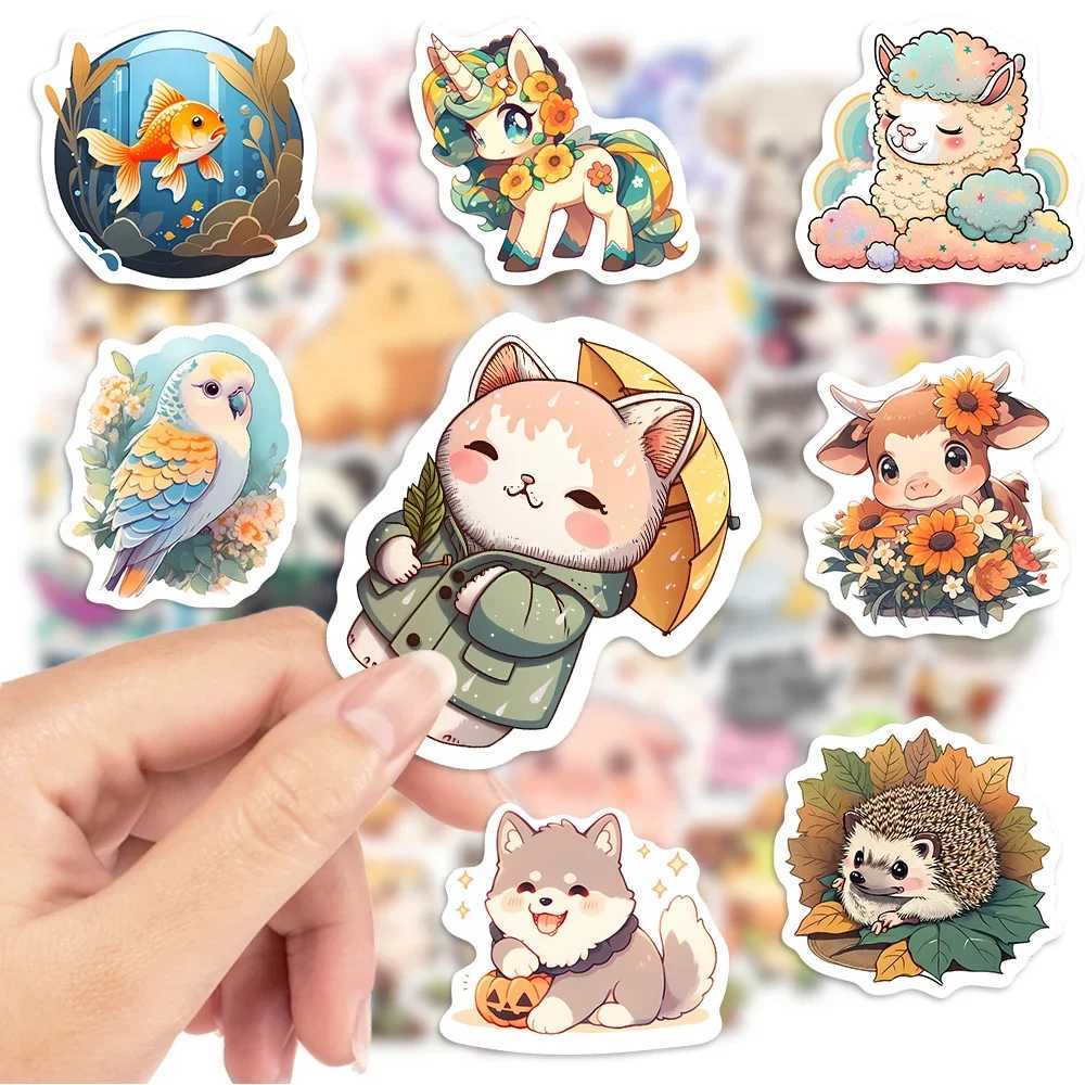 KAWaii Cute Animal Stickers Puppy Kitten Cow Owl Hedgehog CHIldren cartoon Gift for DIY Laptop Phone Mug Waterproof C250918