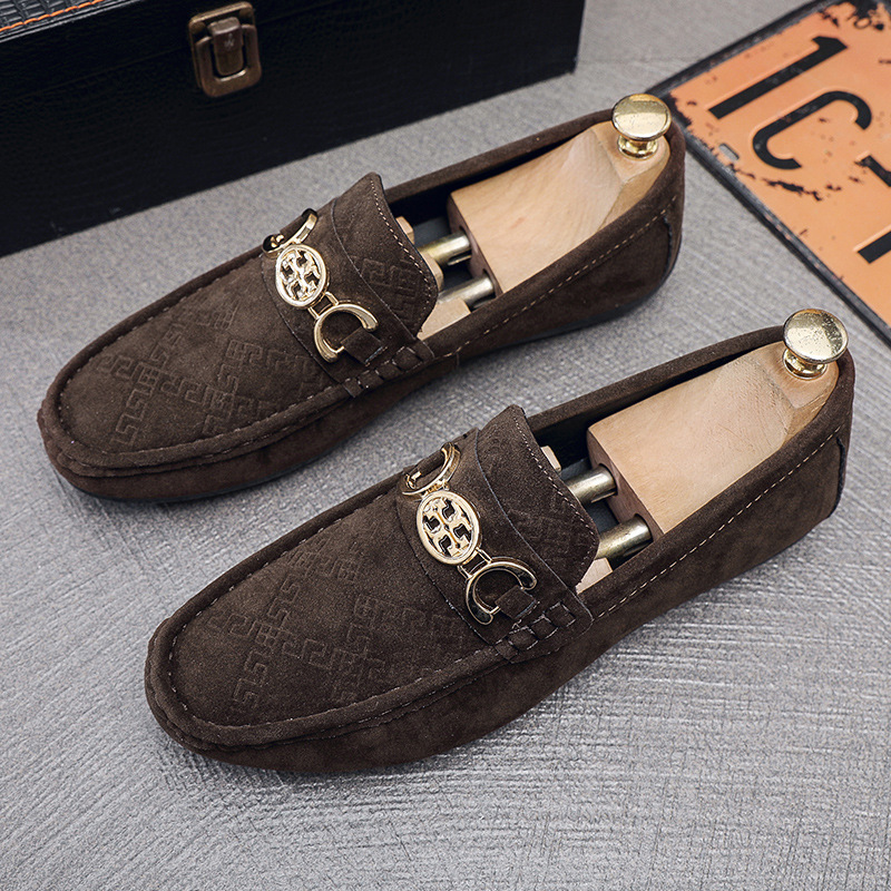 2025 Men's bean shoes autumn new style, one-step lazy shoes, casual, fashionable and versatile business loafers, classic and non-repetitive style