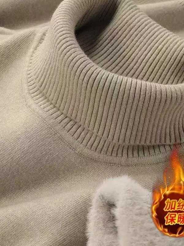 Fce Lined High Collar Fce Mens Casual Knitted Sweater Thi Winter Top Youth Sle Straight Cut Winter WearZ250918