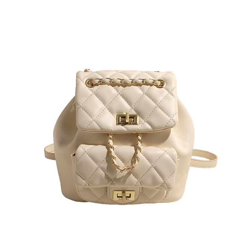 Designer bag hot free shipping Fashionable diamond patterned backpack new product classic casual vintage backpack white black Purple