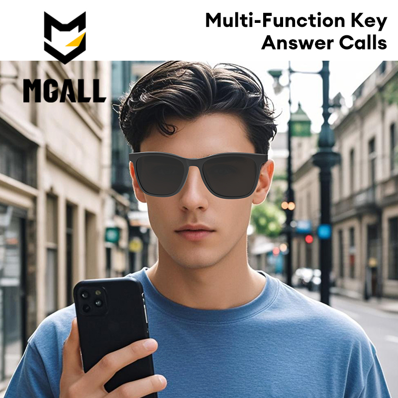 MGALL Smart Bluetooth Glasses Earphones MG-C08 Wireless Bluetooth Headset Detachable Magnetic Anti-Blue Light Sunglasses Earbuds