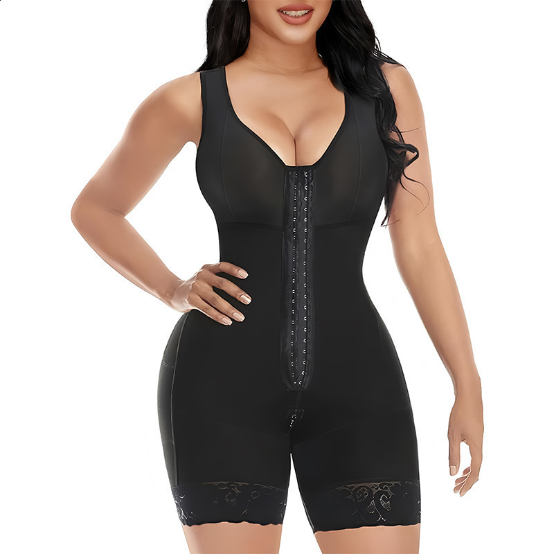 Waist Tummy Shaper Faja Colombiana Mujer Full Body Flatten Abdomen Body Shaper With Long Pants Short Sleeves High Waist Slimming Bodysuit Underwear 230411