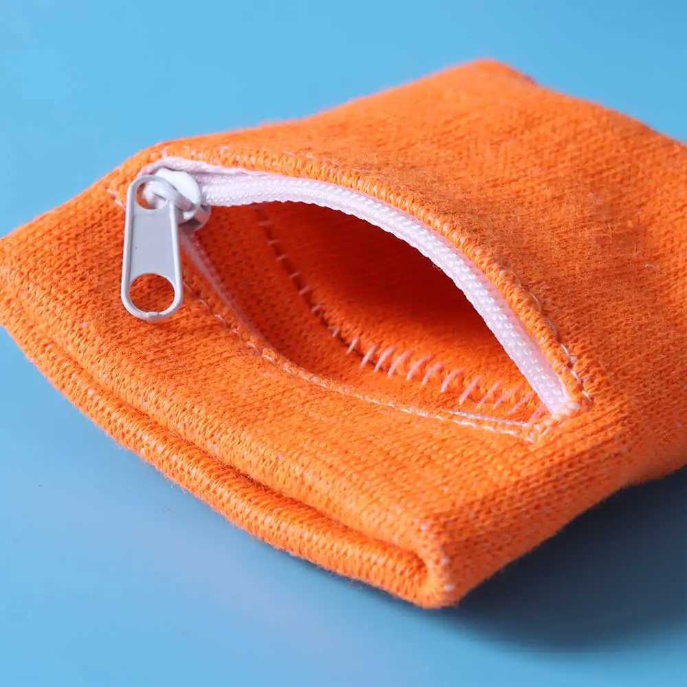 Unisex Colorful Cotton Wrist Band Wrist Protection Purse Bag With Zipper Pocket Sports Wristband For Gym Sports Running Cycling J251211