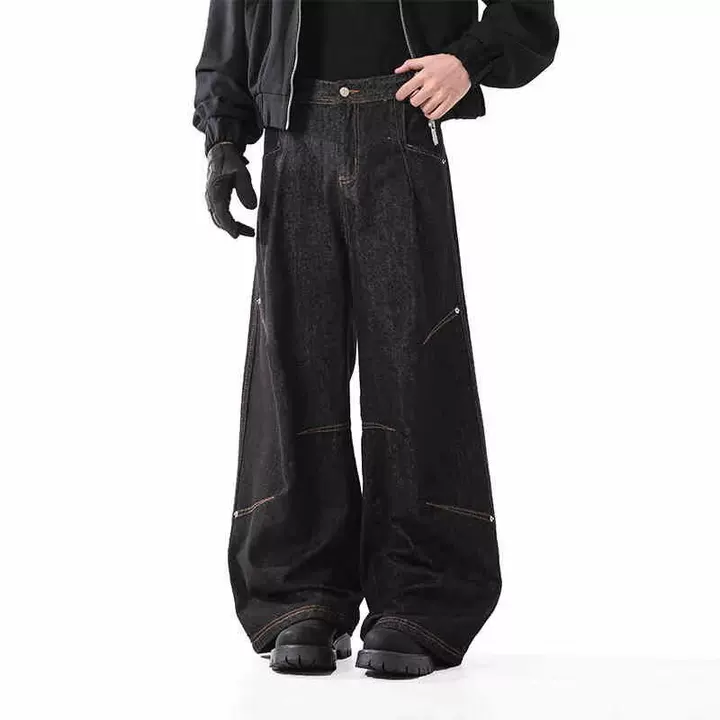 Men's Jeans Autumn Korean Trendy Harajuku Streetwear Y2K Candy Chain 3D Printed Baggy Hip-hop Retro Punk Straight Wide-leg Pants