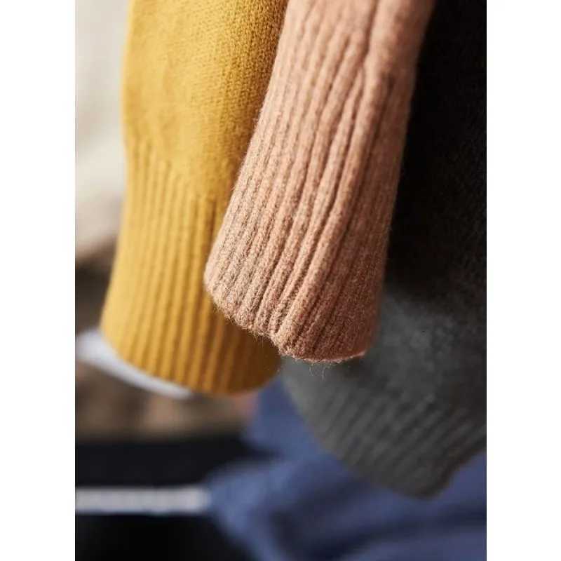 Mens Long Sleeve Knit Pullover Sweater Autumn Winter Thermal Warm Classic Sweater Lightweight Army Green Dark Grey SweaterZ250918