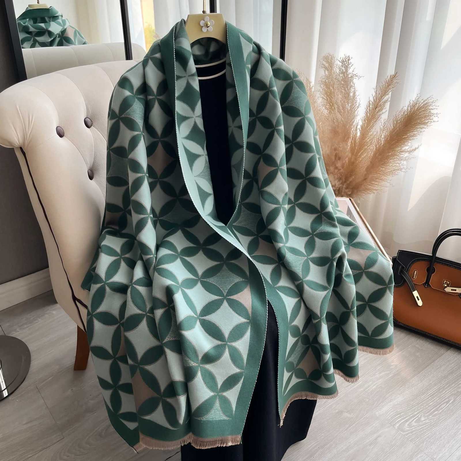 2025 New Winter Warm Cashmere Wrs Wen Scarf Luxury Design Thick Shl Blanket Bufanda Foard Travel Poncho Stoles Y250918