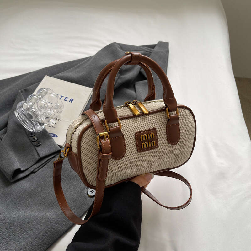 Vintage Texture Boston Tote Bag Designer Bag Color-Block Handheld Pillow Small Bag For Women 2025 New Versatile Fashion Single Shoulder Crossbody Bag