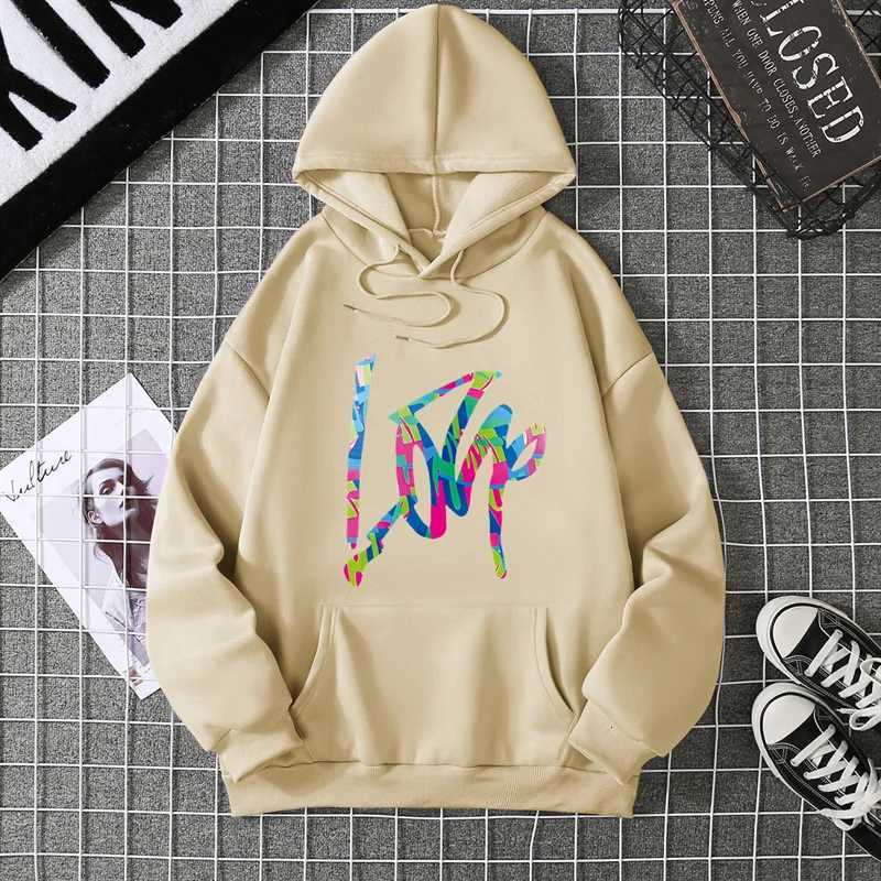 2025 American Style LooseFit Plus Size Hoodie Situational Holiday Laser Letter Love Printing Sweatshirts For Autumn And WinterZ250918