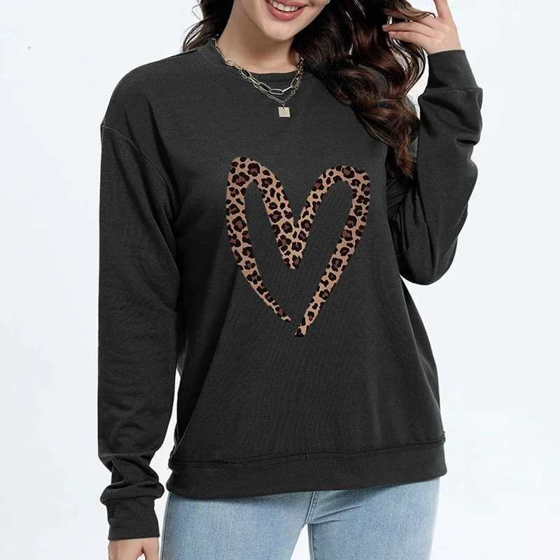 green Pullover Womens Clothing Y2k Hoodies Sweatshirts Hoodies Loose Personalized Love Long Sleeve Girl Leopard Clothes TopsZ250918