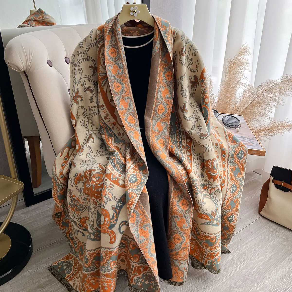2025 Wens Winter Luxury Imitation Cashmere Paisley Scarf Shls Wrs Bufanda Hijab Travel Echarpe Warm Blanket Y250918