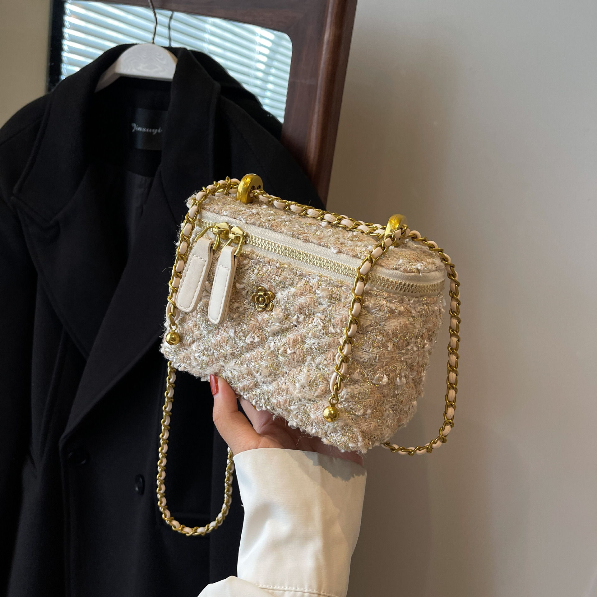 Designer bag free shipping Chain bag new small square bag cross body bag mini box bag for woman black white pink red