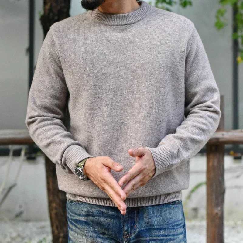 Sauce Zhan Mens Sweater Pullover Sweaters for Men Oneck Solid Color 100 Sheeps Wool Autumn Winter Sweater High DensityZ250918