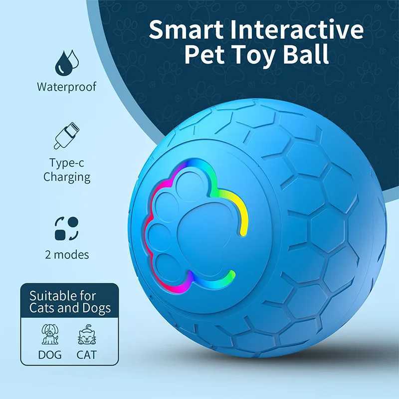 Smart Rechargeable LED Pet Ball Automatic Bouncing Rolling Interactive Toy With RGB Lights Cats Accessories Pets Toys Games X250918