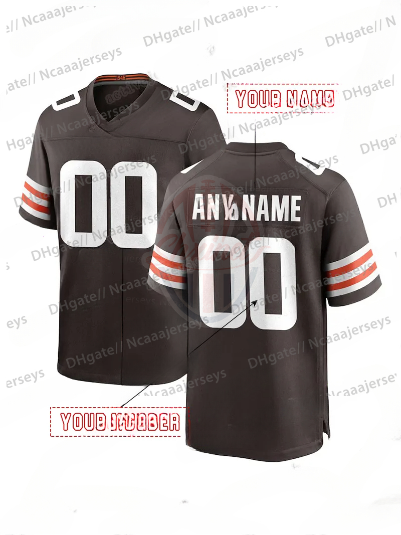 Custom Jersey 12 Shedeur Sanders 2025 All Brown Football Nick Chubb Jerome Ford Jerry Jeudy Grant Delpit Denzel Ward Myles Garrett Joe Flacco