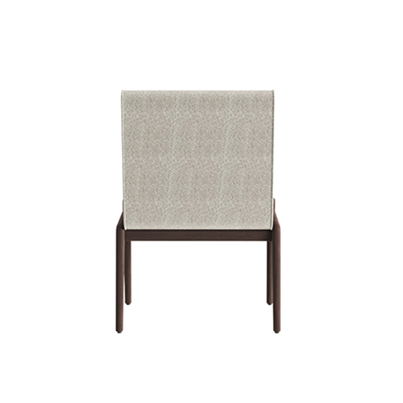 Living Room Furniture Modern Antelope - inspired Beige Fabric Armless Chair with Wooden Legs