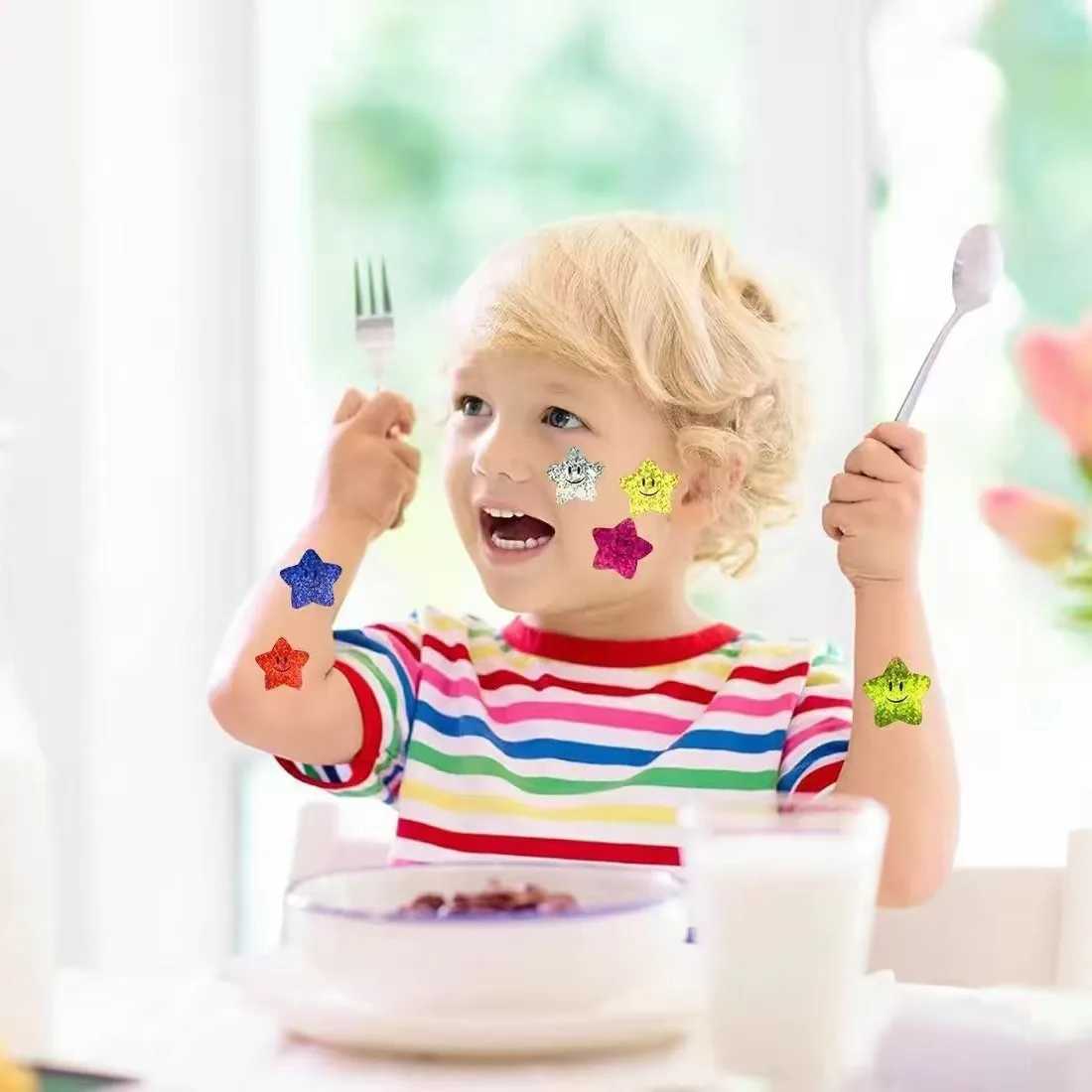 100500PCS New Stars Stickers Thank You Stickers Photocard Decor for Kids Children Packaging Pack Stickers Roll Rolling Lables C250918