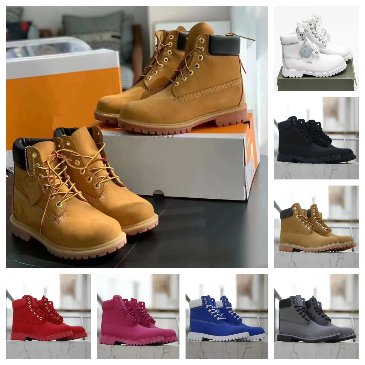 boots Women's Men's Platform Combat Boots - designer boots Chunky Heel Ankle Booties Winter Waterproof Hiking Shoes | Faux Leather Martin Cowboy Boots in , Black, (Size 36-46)