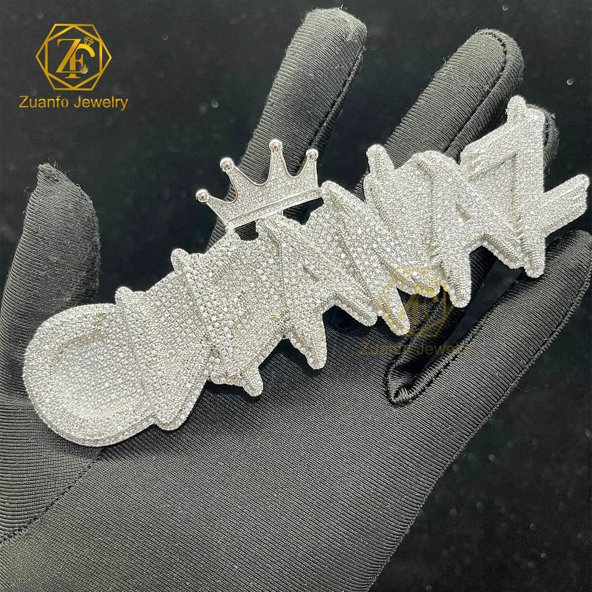 Custom Moissanite Pendant VVS Moissanite Diamond S92510k14k18k Gold Plated Letter Name Iced Out 2 Layers Moissanite Pendant