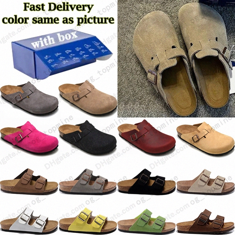 Designer Clogs Sandals Clog Slippers Cork Womens Mens Flat Fashion Summer Genuine Leather Slide Favourite Beach Casual Shoe