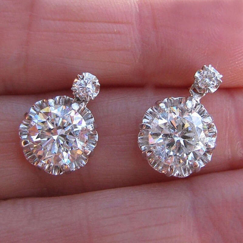 CAOSHI New fashion Trendy Flash Dia Zircon Earrings Female Temperament Flower Eardrop Accessories