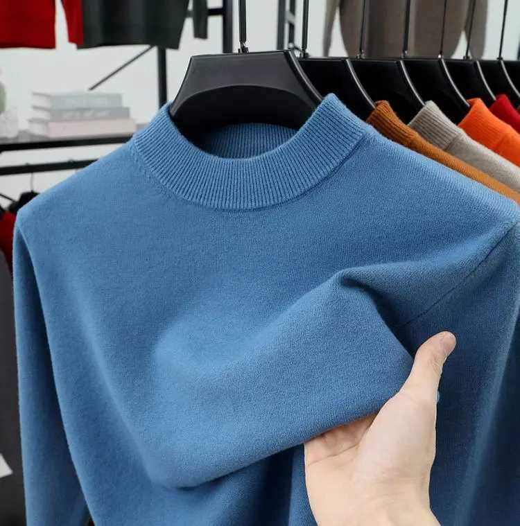 Mens Long Sleeve Knit Pullover Sweater Autumn Winter Thermal Warm Classic Sweater Lightweight Army Green Dark Grey SweaterZ250918
