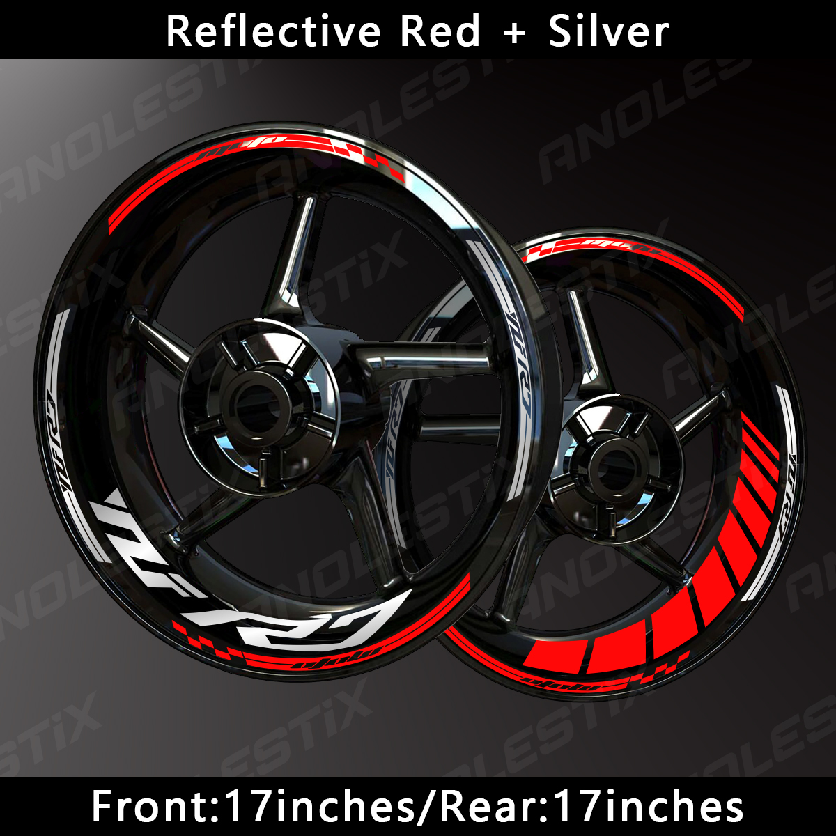 For YAMAHA YZF R7 AnoleStix Reflective Motorcycle Wheel Sticker Hub Decal Rim Moto Stripe Tape