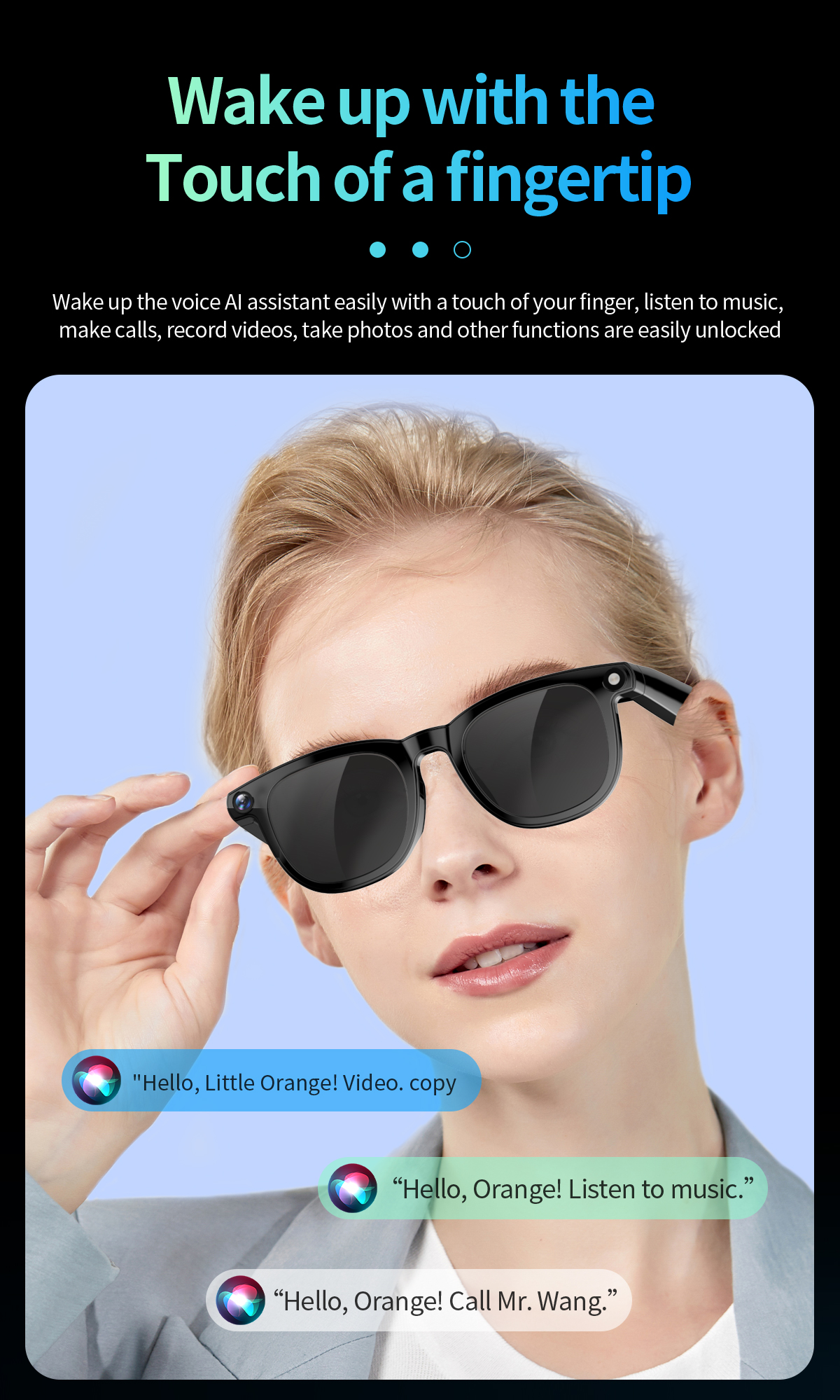 AI Smart Glasses with 8MP Camera, 1080P HD Video & Photo Recording, Real-Time Translation, Anti-Blue Light Lenses, for Men Women Ideal for Outdoor Spo