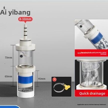 Kitchen Sink Single Double Bowl Basin Odor Prevention Anti-Overflow Anti-Backflow Anti-Insect Drain Pipe