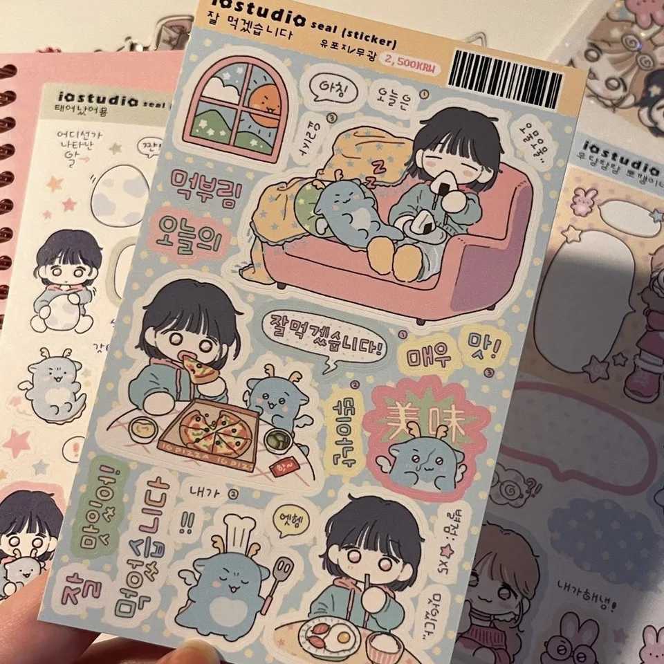 Korean Cute Cartoon Girl Stickers Kawaii Sweet Character Stickers Hand Account Scrapbook Notebook Diary DIY Decorative Stickers C250918