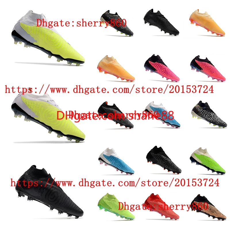 Mens Soccer shoes FGFootball Boots scarpe calcio designers Plating Sole Knit Yellow black