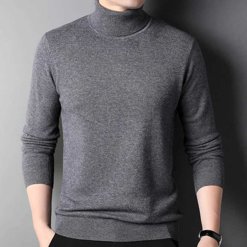 Mens Thickening Winter Knitted Sweaters Male Turtleneck Collar Pullover Mens Solid Casua Knitwear Sweaters Men ClothingZ250918