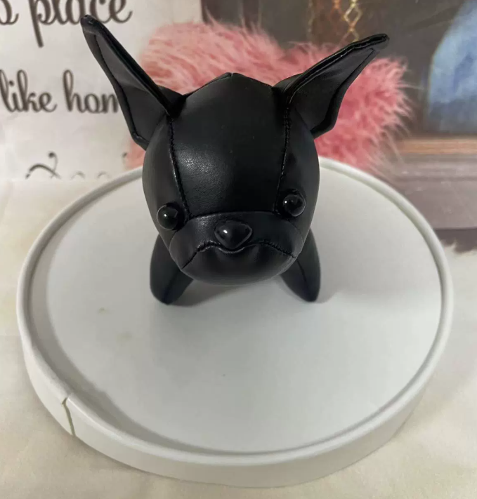 Punk French Bulldog Bag Charm PU Leather Dog Keychains Fashion for Women Trinket Car Key Ring Chain 250728