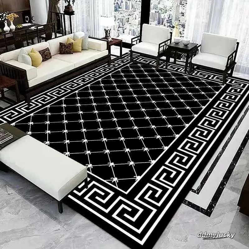 Nordic Light Living Room Rugs Modern Simplicity Style Bedroom Geometry Carpet Decor Non-Slip Floor Mats Big Size Decorate Y250210