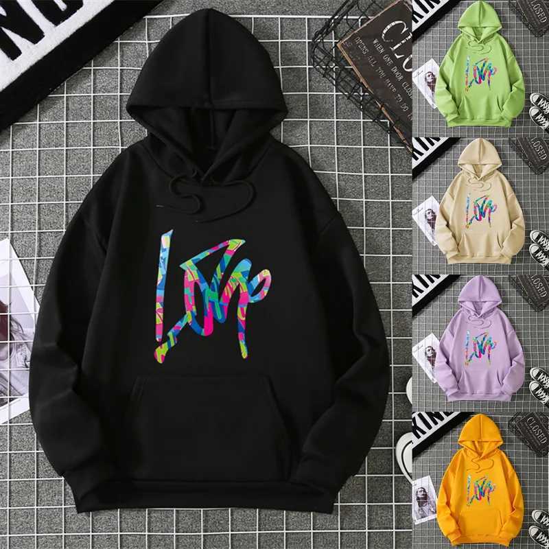 2025 American Style LooseFit Plus Size Hoodie Situational Holiday Laser Letter Love Printing Sweatshirts For Autumn And WinterZ250918