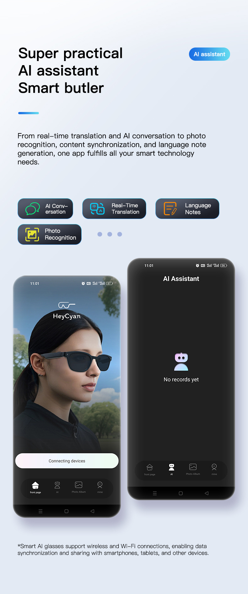 AI Smart Sunglasses with 4K HD 8MP Camera AI Assistant Translation Bluetooth Glasses for Women Men Q8