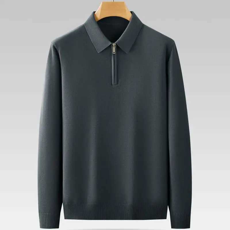 8XL 7XL 6XL Keep Warm Pull Homme 2023 New Fall Winter High End Soft Wool Sweater Men Long Sleeve Lapel Mens Pullover SweatersZ250918