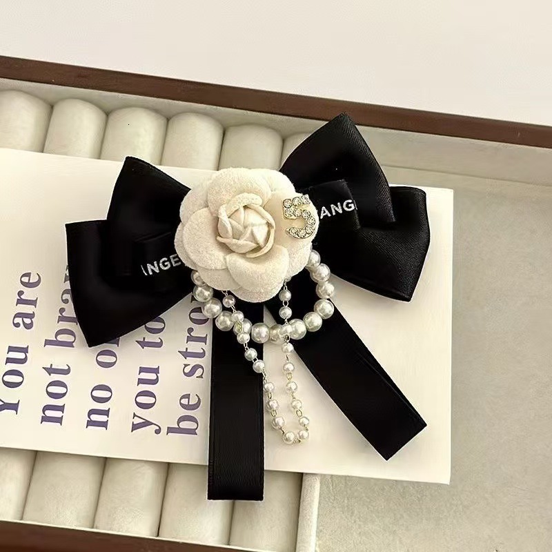 designer brooch style camellia bowknot highend versatile bow tie flower pearl veet brooch for women brooches designer brooch