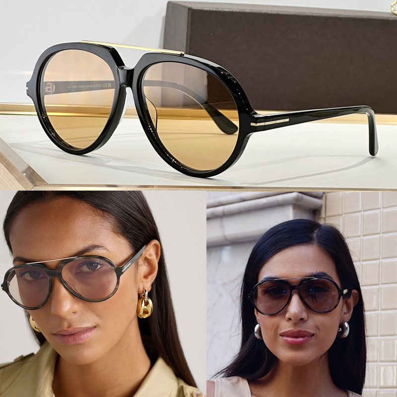 Designer Fashion Pilot Style Acetate circular frame Exquisite metal bridge Luxury Men Women Fashion Party Outdoor Leisure FT1210