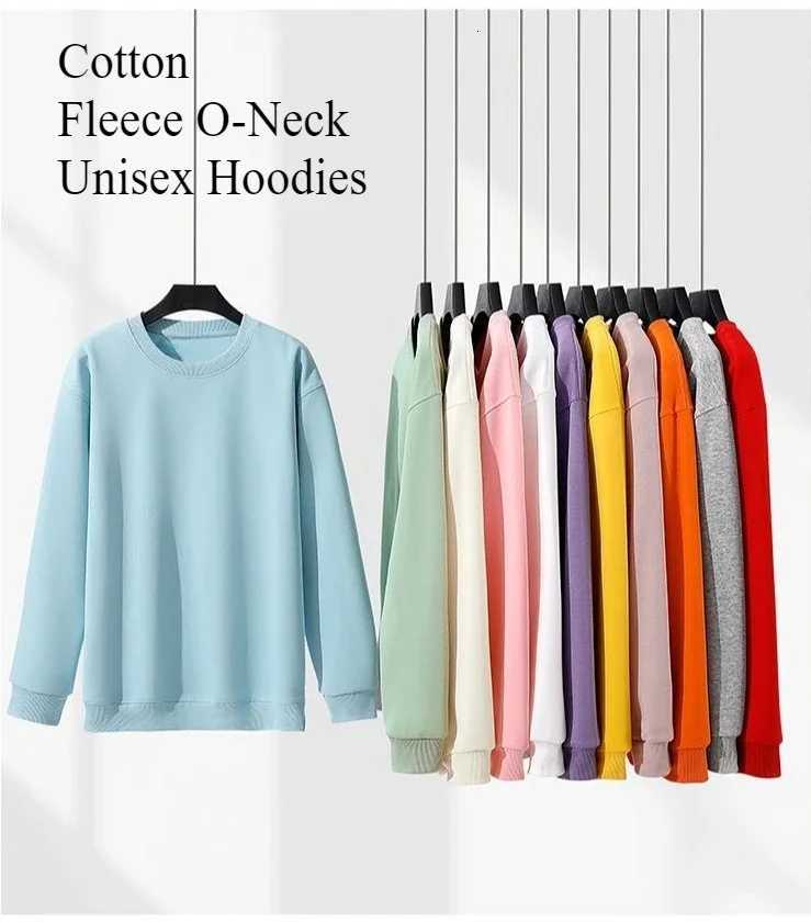 Womens Cotton Casual Hoodies Loose Solid Color Autumn Winter Fleece Sweatshirt Oversize Pullover ONeck Top Hoody Couple UnisexZ250918