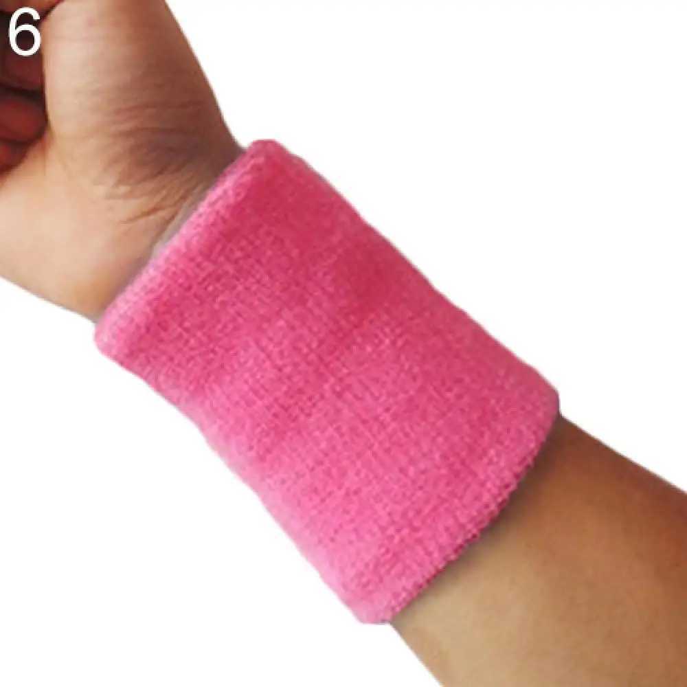 1x Sports Wrist Sweatband Tennis Wristband Cotton Yarn Volleyball Gym Wrist Brace Support Sweat Band Towel Bracelet Protector J251211