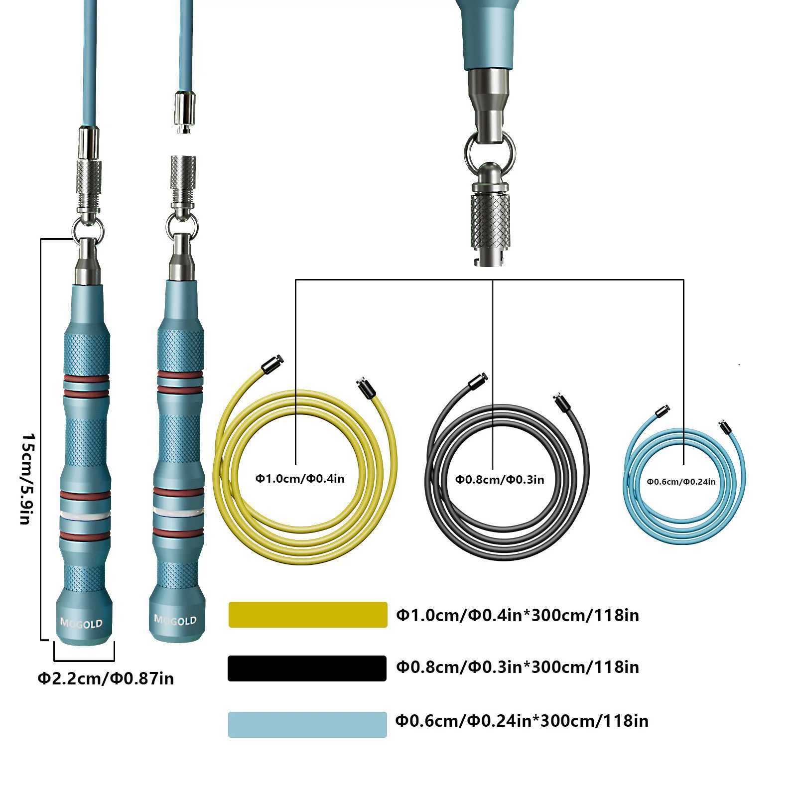 MOGOLD Professional Fitness Jump Rope with 3Color Replaceable Cables Burn Fat Enhance Training PerformanceW250918