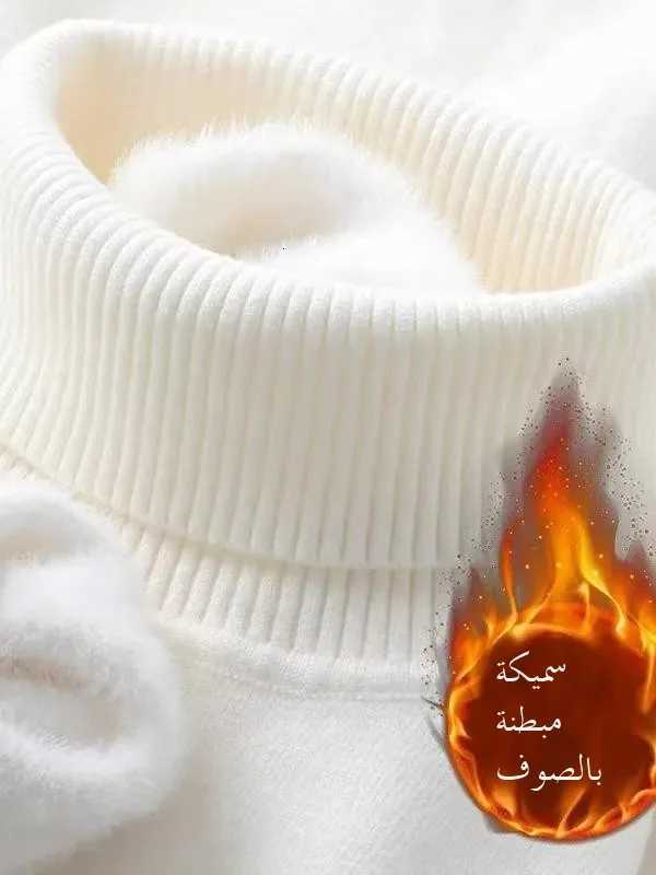 Fce Lined High Collar Fce Mens Casual Knitted Sweater Thi Winter Top Youth Sle Straight Cut Winter WearZ250918