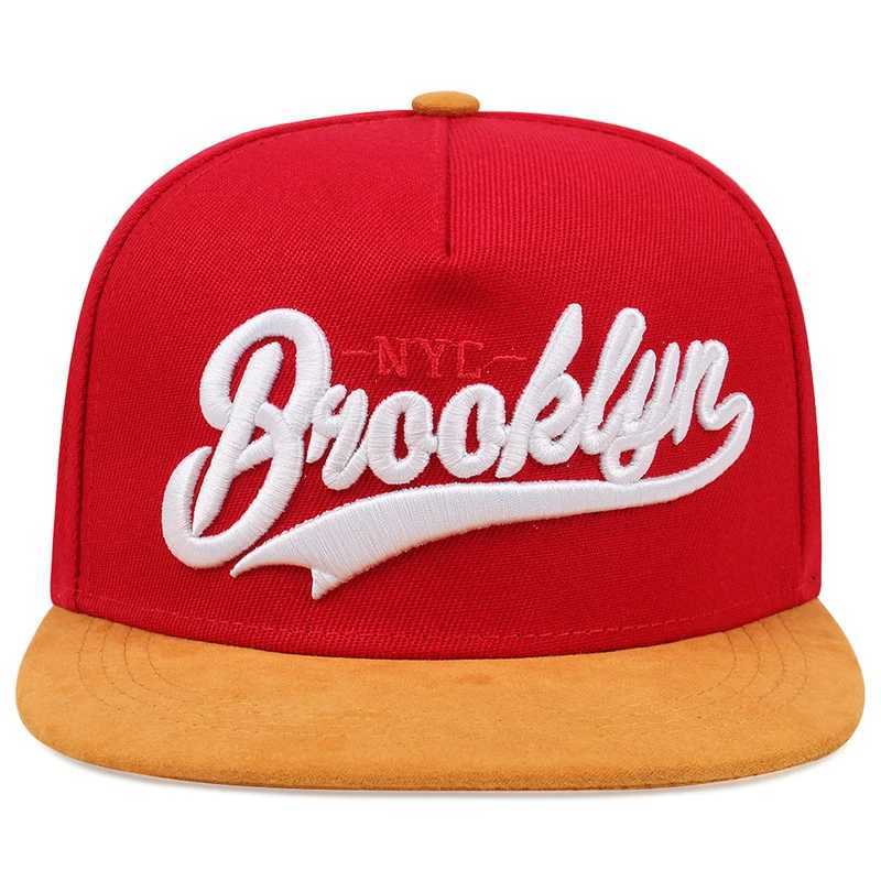 New BROOKLYN artificial suede hip hop red elastic cap men and women adult outdoor leisure sunscreen baseball cap J2509181