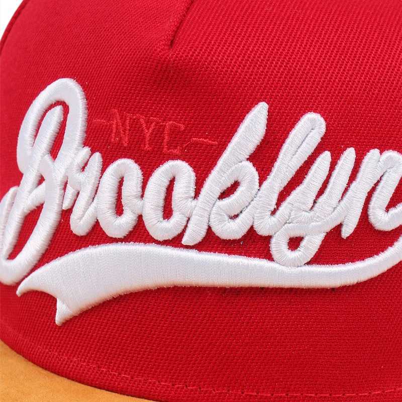 New BROOKLYN artificial suede hip hop red elastic cap men and women adult outdoor leisure sunscreen baseball cap J2509181