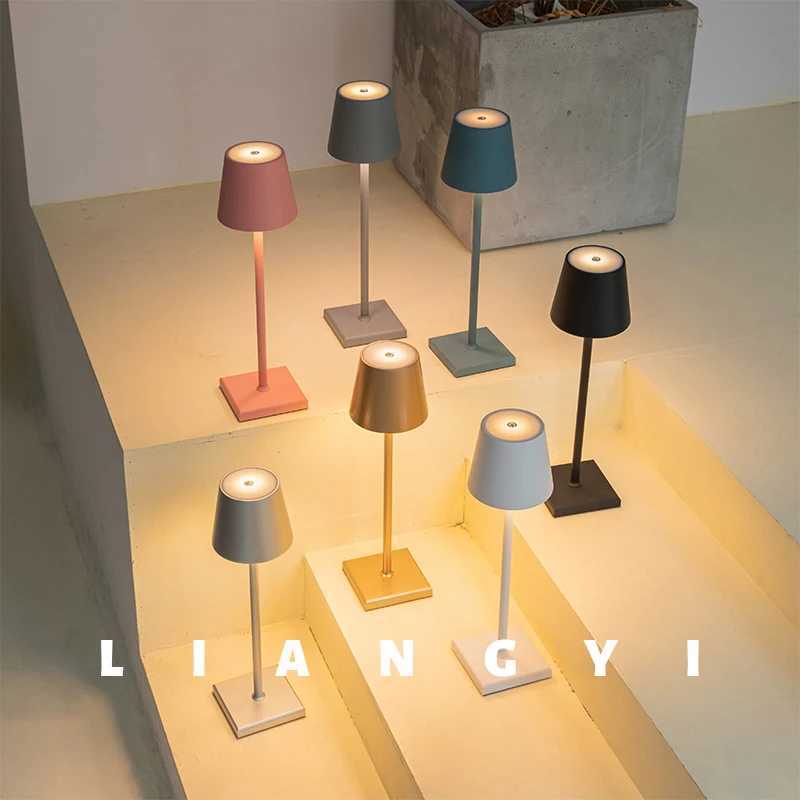 USB Aluminum Alloy Desk Lamp LED Rechargeable Table Lights for Bar Living Room Reading Book Wireless Lamp C250918