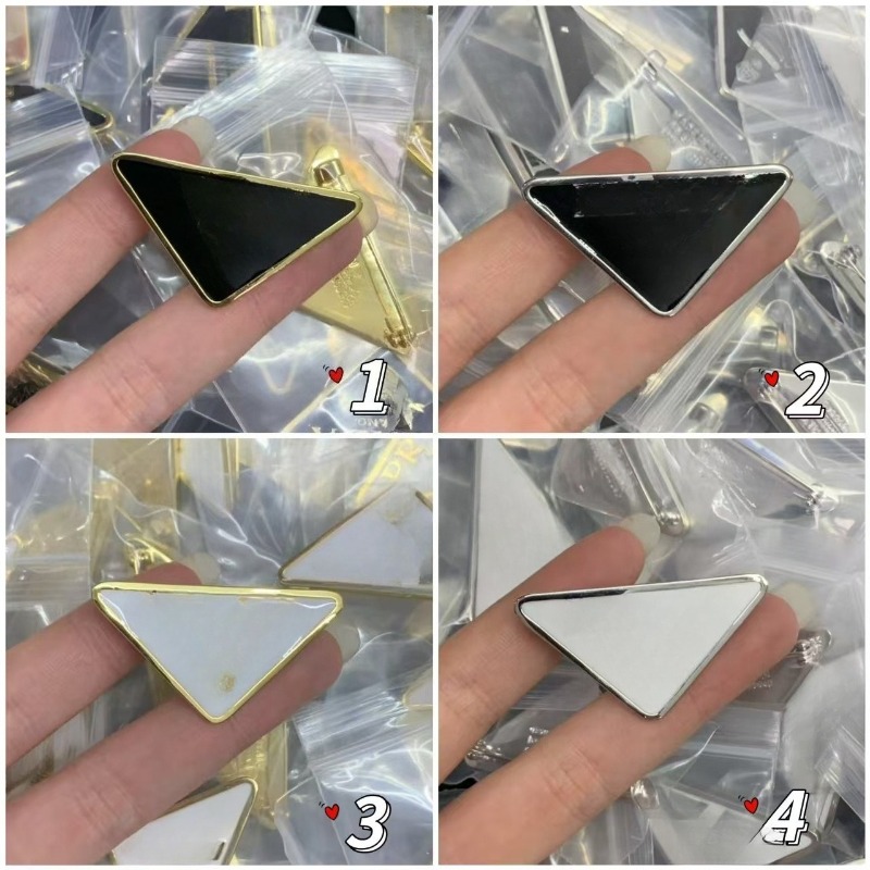 Designer brooch gold pin, brooch, exquisite fashion geometric triangle inlaid zircon and letters, unisex, suitable for, wedding, Christmas, Valentine's Day, gift,