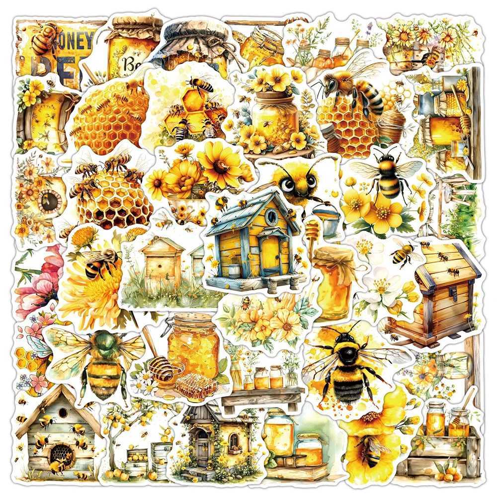 103050PCS Cute Bee cartoon Stickers pot Decals Waterproof DIY Suitcase Stationery KAWaii Graffiti Sticker Gifts C250918