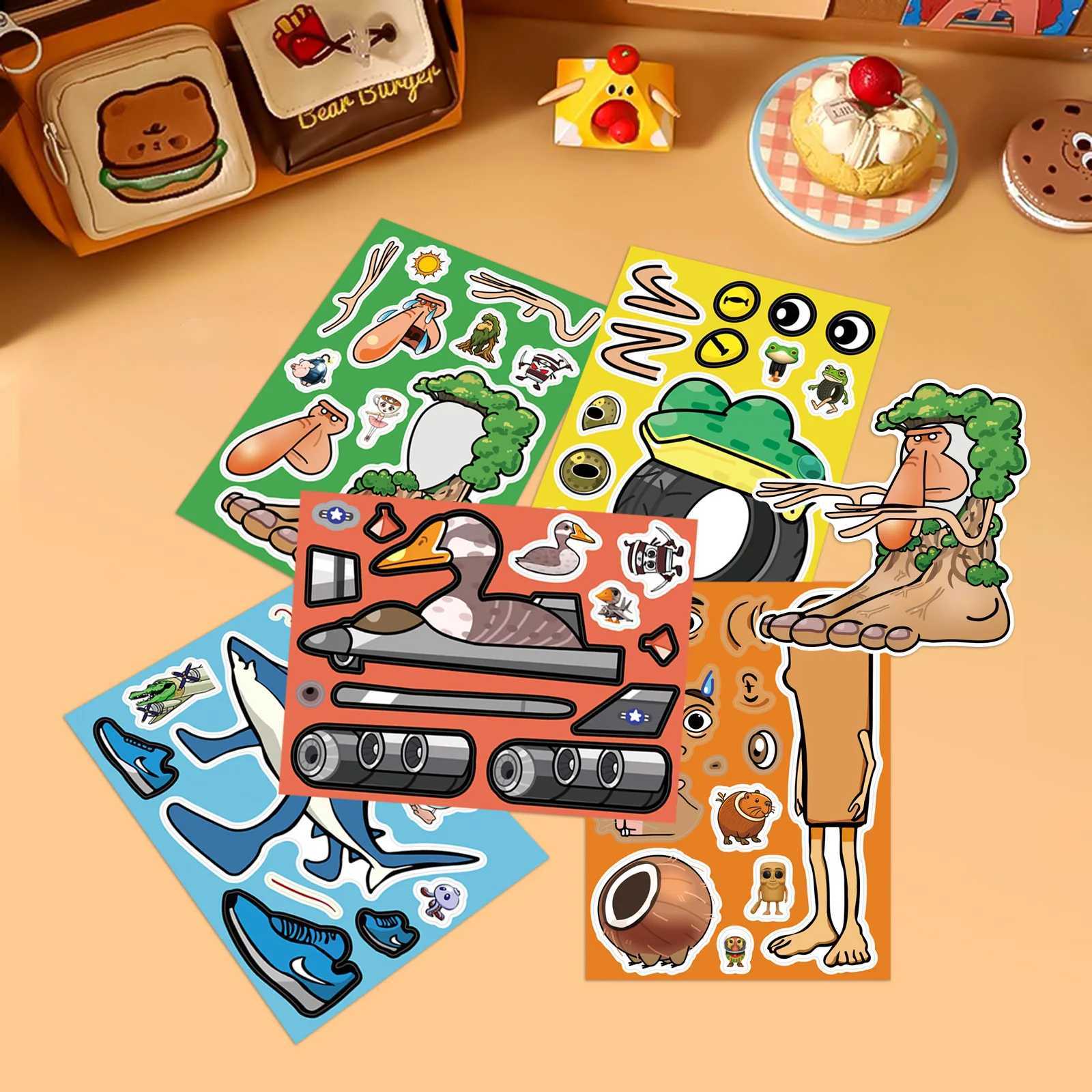 8 Sheetspack Puzzle Stickers Childrens Fun DIY Decals for Notebook Phone Laptop Water Bottle Waterproof Stationery Stickers C250918